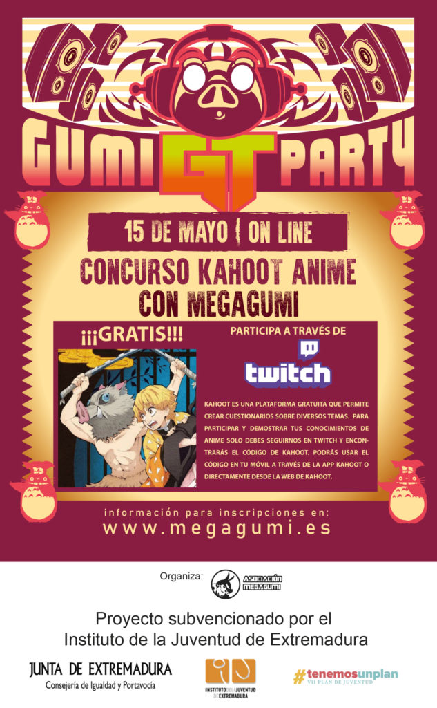 KAHOOT! DE ANIME EL 15 DE MAYO A LAS 18:00 – Asociación Mega-Gumi